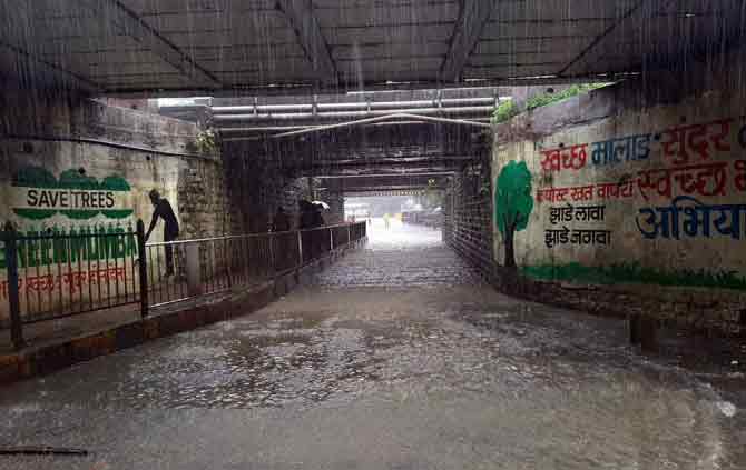 In photo: An inundated Malad subway that was closed for traffic.