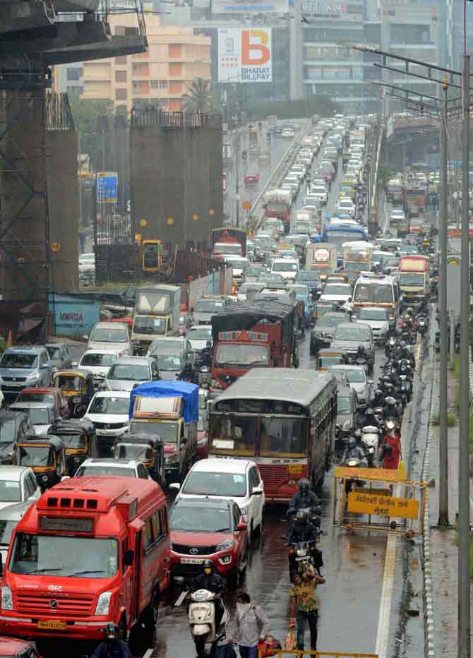 The continuous incessant rains also caused traffic snarls in different parts of the city.
