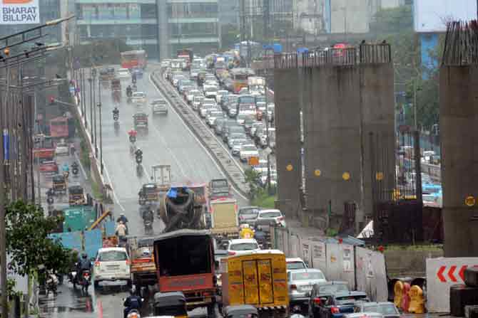 Many routes were diverted as the police had closed roads and flyovers in several parts of the city due to water-logging. 