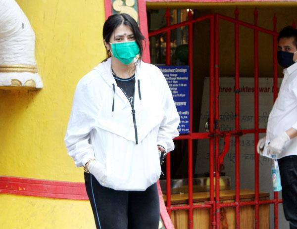 Producer Ekta Kapoor was out seeking divine intervention. The producer was clicked at the Mukteshwar Temple in Juhu.