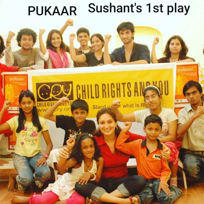 That's one of late actor Sushant Singh Rajput's earliest days in his career, as seen in the picture - his 1st play. Juuhi Babbar shared this memory on Instagram and wrote, 