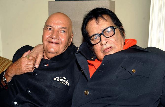 Born on July 24, 1937, Manoj Kumar's birth name is Harikrishna Giri Goswami. The veteran actor was born in Abbottabad, which is now in Pakistan. This is the same place where dreaded terrorist Osama Bin Laden was killed back in 2011. In picture: (L) Prem Chopra with (R) Manoj Kumar (All photos/mid-day archives and AFP)