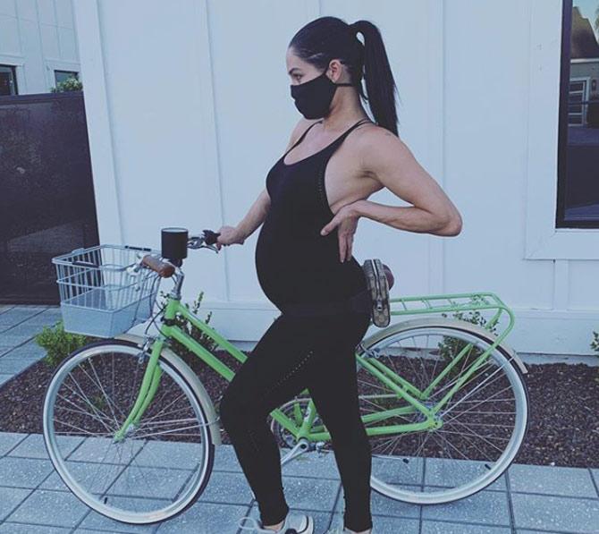 Nikki Bella shared this photo ahead of a bike ride and wrote, 