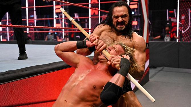 In the main event on WWE Raw, Drew McIntyre defended his title successfully against Dolph Ziggler in an Extreme Rules match, extending his reign. However, McIntyre received an RKO out of nowhere from Randy Orton to close the show.