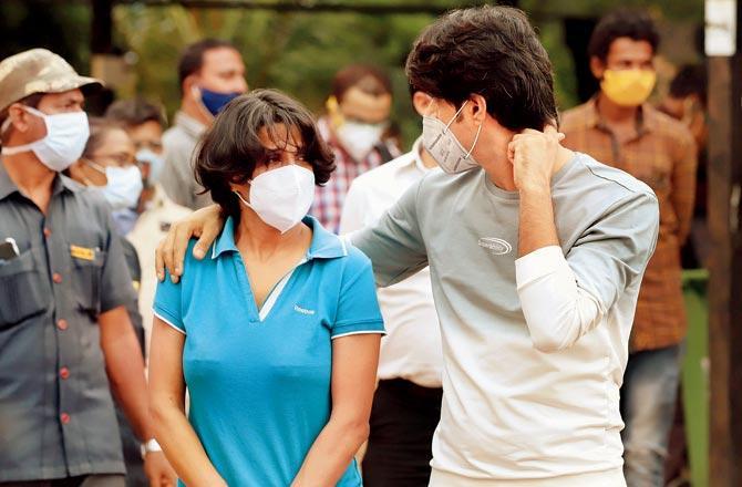 In photo: Sushant Singh Rajput's sister, Mitu Singh (left), at Cooper hospital.