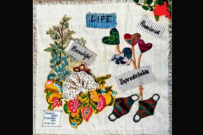 Patches of art sent by Jayanti Reddy   