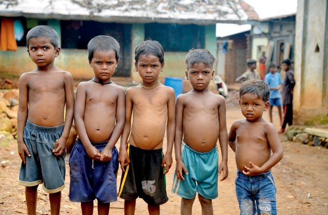 Some of the malnourished children in Jawhar
