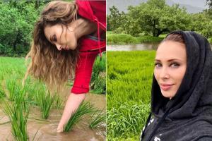 Iulia Vantur follows Salman Khan's footsteps; plants rice in fields
