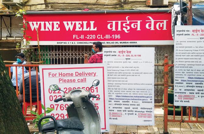A wine shop at Malad that was broken into