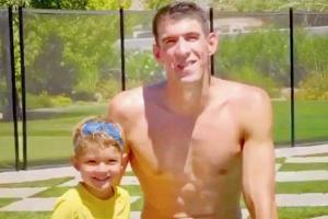 Michael Phelps teams up with son to promote safe swimming