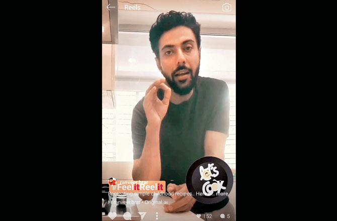 Chef Ranveer Brar cooks up a dessert on Reels