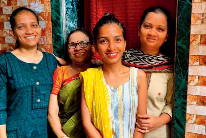 Mahul resident Ashwini Sasane with her family