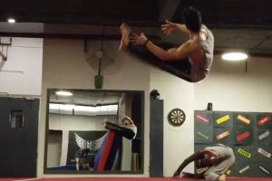 Tiger's air flip leaves everyone startled; leaves Disha laughing