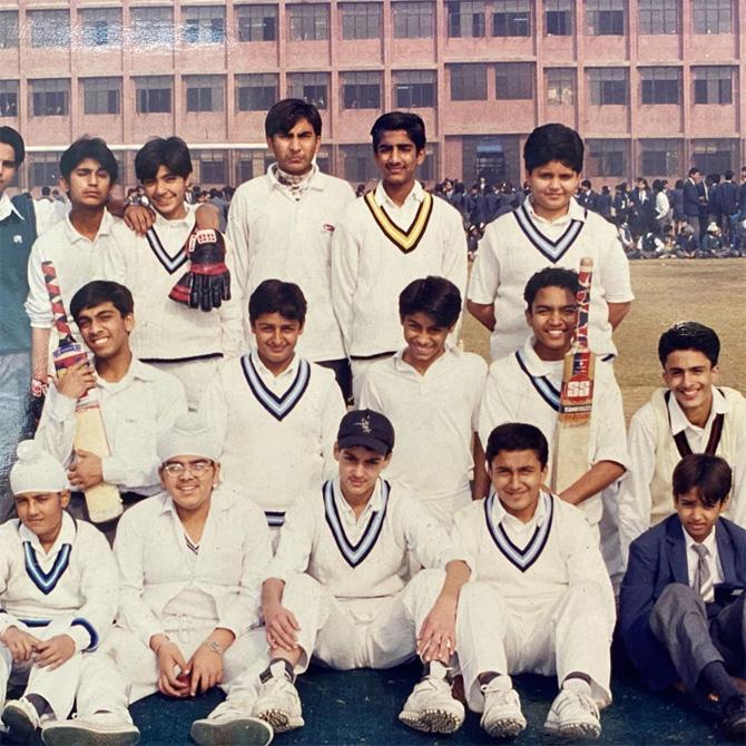 Cricket was his first love! Karan Wahi shared this picture and captioned: Teachers vs Students cricket match. Trophy had to come home since MoM and I were the two captains.