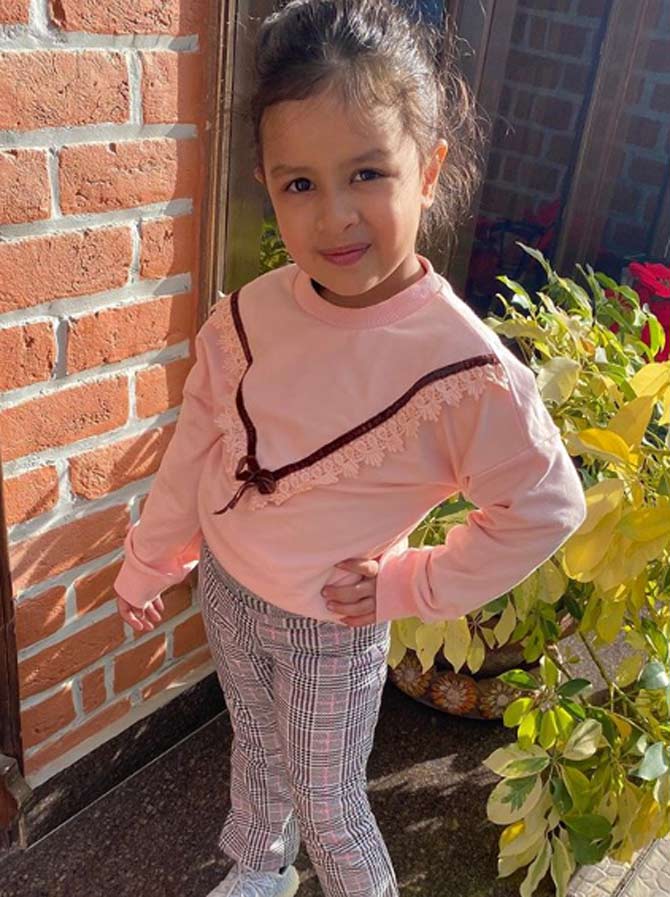 In picture: Ziva Dhoni during the winter holidays at her 'naani's' place in Dehradun