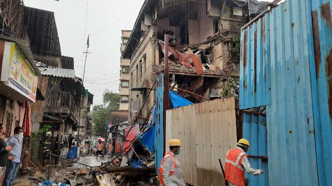In another shocking incident, a portion of dilapidated four storey building collapsed at Kurla's Mehtab Lane on Thursday afternoon. The residential building was declared dilapidated by BMC last June. No loss of life or property was reported in the incident.