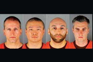 All four cops charged as military leaders rip Trump for dividing US