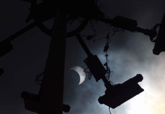 An annular solar eclipse occurs when the apparent size of the moon is only slightly less than the Sun's - or the Moon almost covers the Sun - leaving only the outer rim of the Sun uncovered, and hence giving the appearance of a 