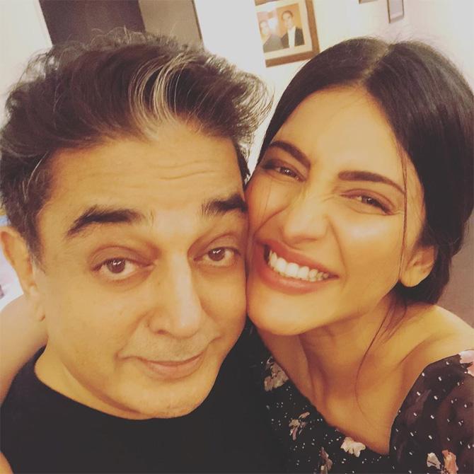 Shruti Haasan put out on Instagram a selfie with her father-superstar Kamal Haasan. She wrote in the caption, 