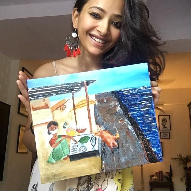 Here's another painting piece from Shweta Basu Prasad. She captioned it, 