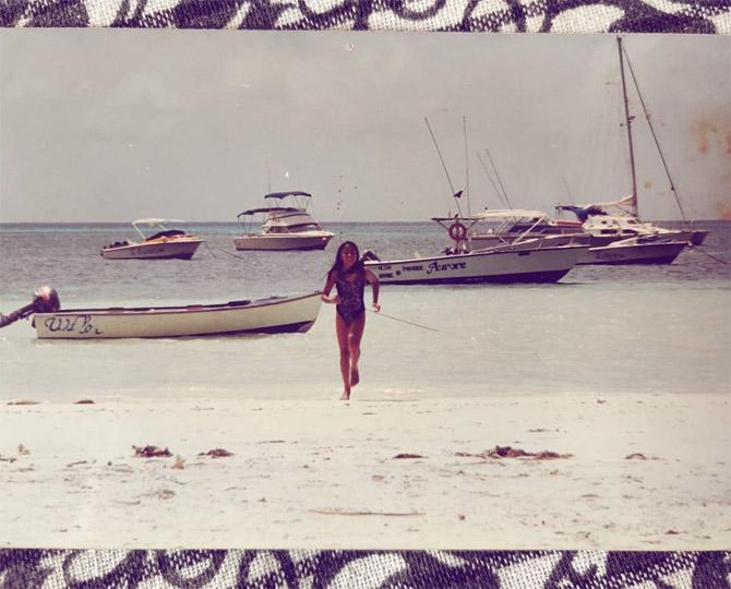 Sharing a throwback picture back from the days when chilling by the beach and surfing was the normal and fun, Shahana posted, 