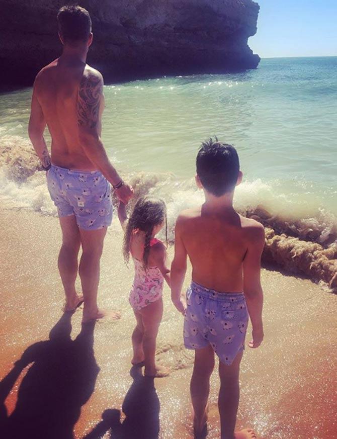 On Father's Day 2020, KP's wife Jessica shared this photo and wrote, 