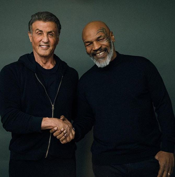 In picture: Mike Tyson with Sylvester Stallone.