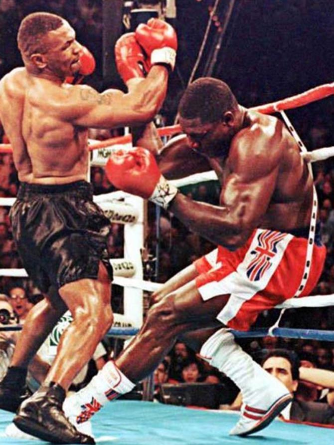 Mike Tyson's boxing statistics consider of 58 fights with 50 wins, 44 by KO, 6 losses and 2 no contests.