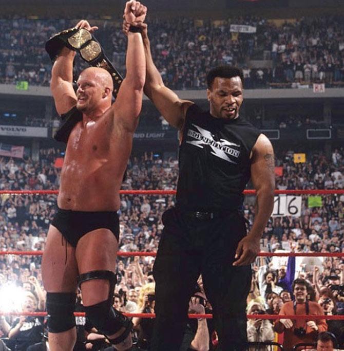 In 1998, Mike Tyson made an appearance at WrestleMania 14 as the special enforcer during the match between Stone Cold Steve Austin and Shawn Michaels for the WWE world title.