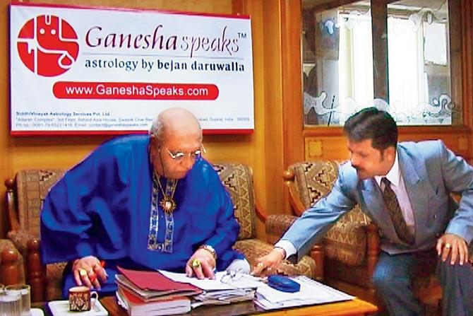 Dharmesh Joshi, head astrologer at GaneshaSpeaks, with Bejan Daruwalla