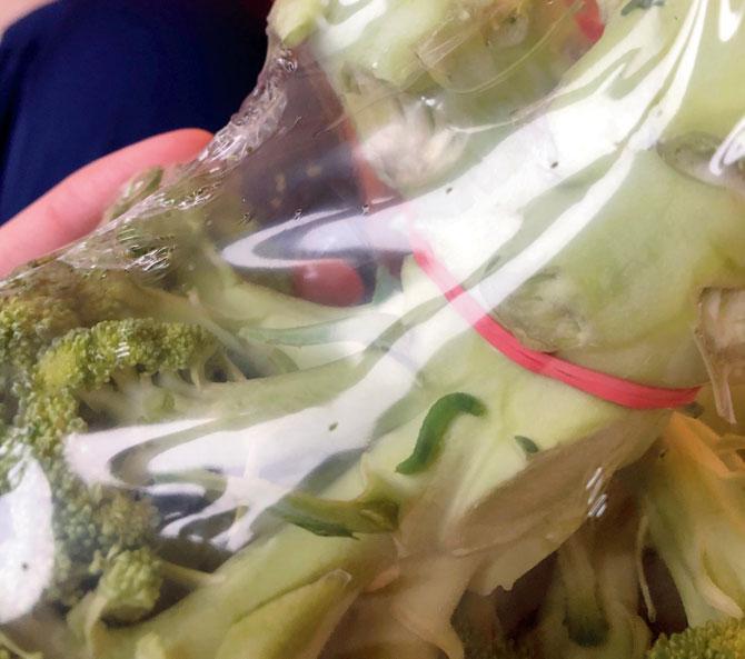 The second time Sam bought veggies, he found five more caterpillars in his broccoli. Pics/@samd_official, Twitter