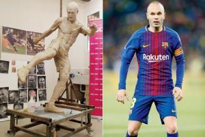 Andres Iniesta's nude statue goes viral before sculptors cover it up