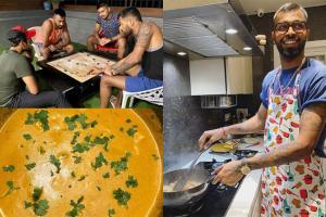 Hardik Pandya cooks cheese butter masala, plays carrom with brothers