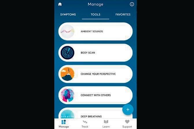PTSD Coach’s home screen