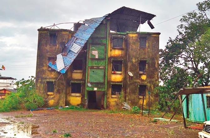 The worst affected talukas in Raigad district are Shirvardhan, Murud, Masla and Mangaon, where the tin and asbestos roofs of houses were blown off