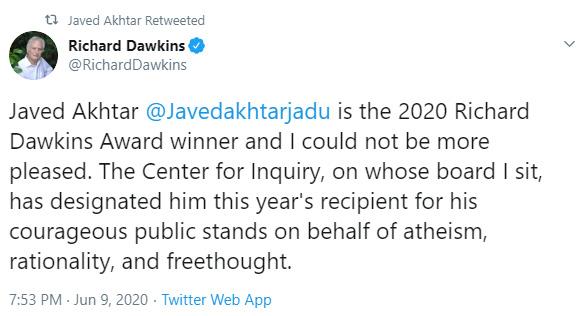 Richard Dawkins Tweet