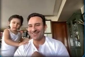 Taimur barges into Saif's interview; reacts to being called gorgeous