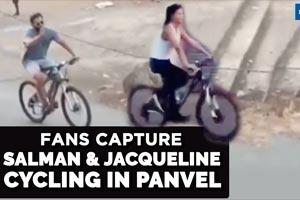 Salman and Jacqueline enjoy bicycle ride in Panvel | Fans shoot videos