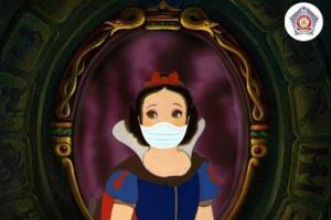 Mumbai police shares photo of Princess Snow white wearing mask
