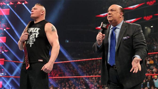 WWE Raw opened with the WWE champion Brock Lesnar and his advocate Paul Heyman addressing the former's WrestleMania 36 opponent Drew McIntyre