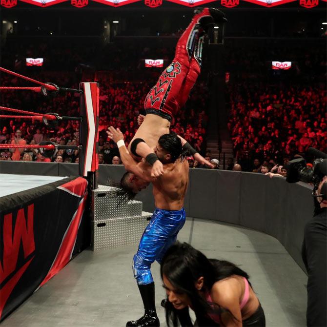 Humberto Carrillo and Rey Mysterio faced Andrade and Angel Garza in a tag team match and finally managed to get redemption against them with a win. Humberto faces Andrade for the US title at Elimination Chamber next