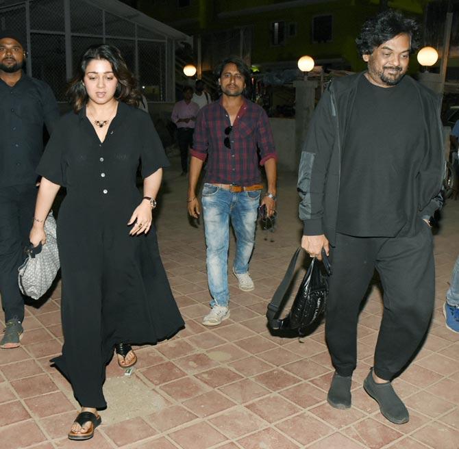 Accompanying Charmy Kaur was filmmaker Puri Jagannadh, who is one of the biggest names in the South Indian film industry. Both Charmy and Puri are good friends and have even collaborated together. Puri calls himself the biggest fan of Amitabh Bachchan and directed him in his Hindi film, Bbuddah Hoga Terra Baap, which was a tribute from his side to his unparalleled legacy. And yes, he's the one who's directing Vijay and Ananya's movie.