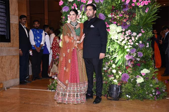 While actor Armaan Jain's wedding was a starry affair, it was Akash and Shloka, who once again managed to win hearts. For the grandest events of the year, Akash and Shloka oozed elegance and romance as the two graced the wedding to bless the newly-married couple. Akash who sported a stubble look opted for a black bandhgala while Shloka donned a multi-coloured lehenga choli by designer Sabyasachi Mukherjee.