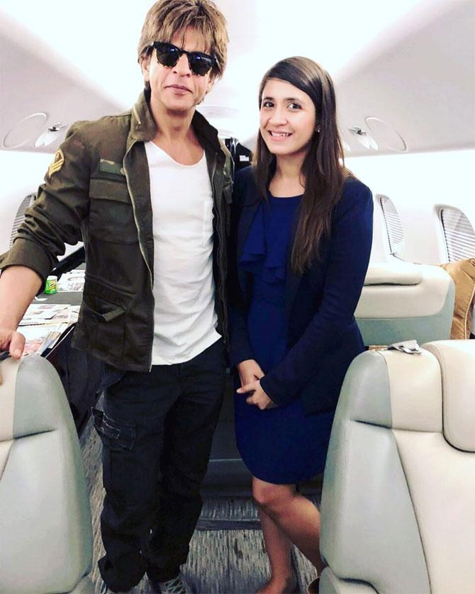 Akanksha posted this picture with Bollywood actor Shahrukh Khan and wrote, 