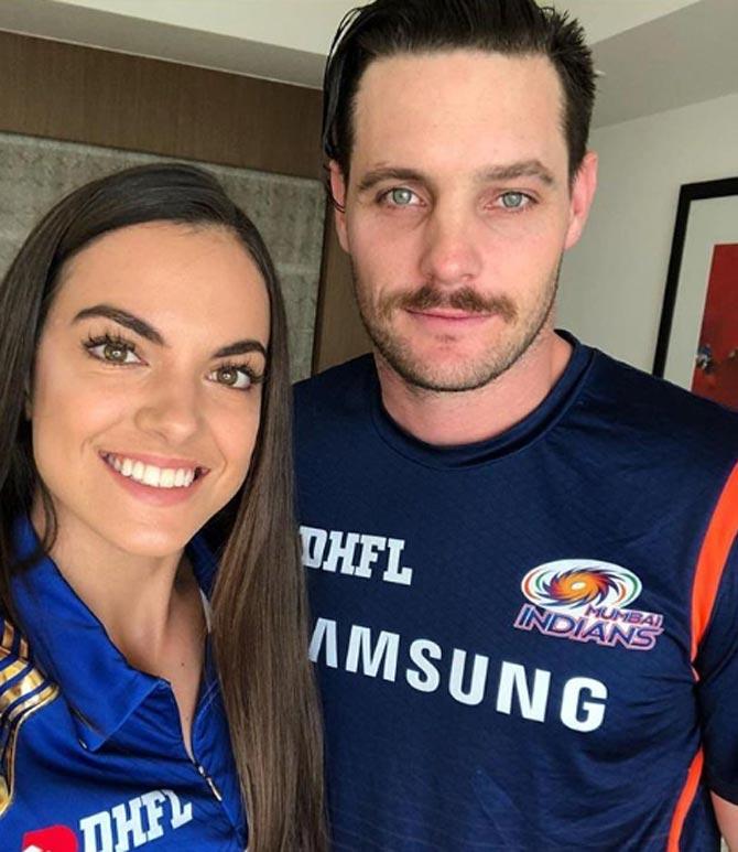 Mumbai Indians posted this photo of Mitchell McClenaghan and his wife Georgia after they got married