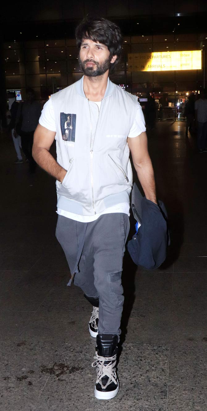 Shahid Kapoor, who will be next seen in Jersey, was also snapped at the Mumbai airport. The actor was last seen in and as Kabir Singh, for which he garnered a lot of appreciation.
