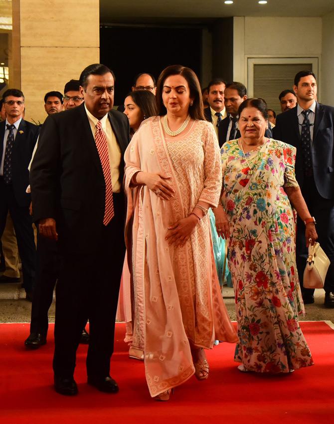 In photo: Mukesh and Nita Ambani snapped in Marine Lines during the 42nd AGM of Reliance Industries Ltd.











