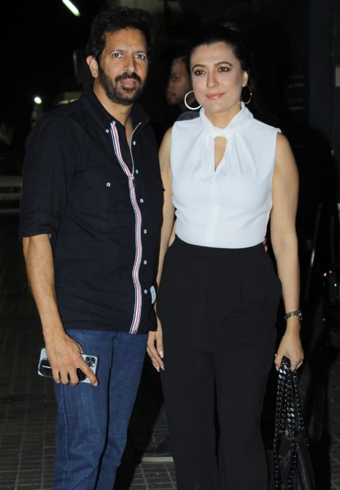 Director Kabir Khan was accompanied by his wife-actress Mini Mathur as the couple attended Mentalhood's special screening.