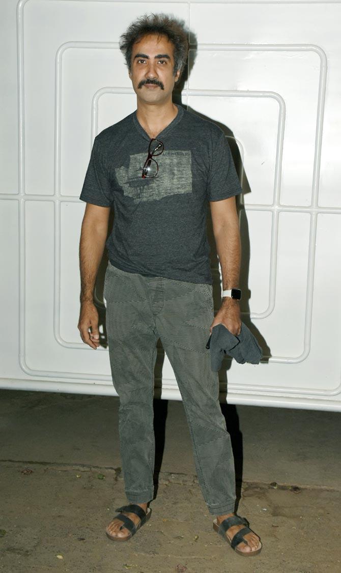 Ranvir Shorey, who also stars in the film, arrives for the special screening of Angrezi Medium at a preview theatre in Juhu.