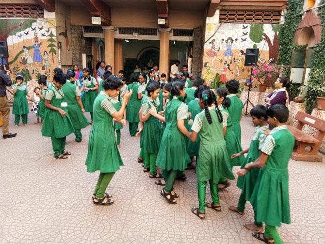 Students of Kamal Mehta Dadar School for the Blind steered clear from colours and water as a precaution from coronavirus and celebrated Holi with dance and music! 